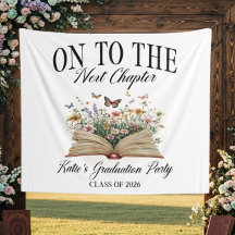 Book Themed Graduation Photo Backdrop On To The