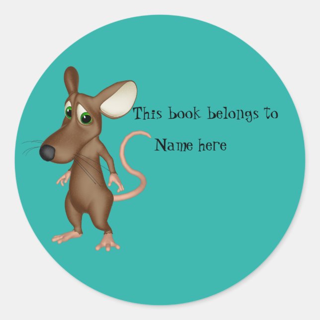 Book "This Book Belongs To" Classic Round Sticker (Front)