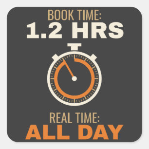 Book Time 1.2 Hrs Real Time All Day, Flat Rate Mec Square Sticker
