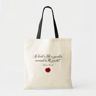 Book Tote Bag - Chinese Proverb With a Rose