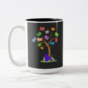 Book Tree- Library Two-Tone Coffee Mug