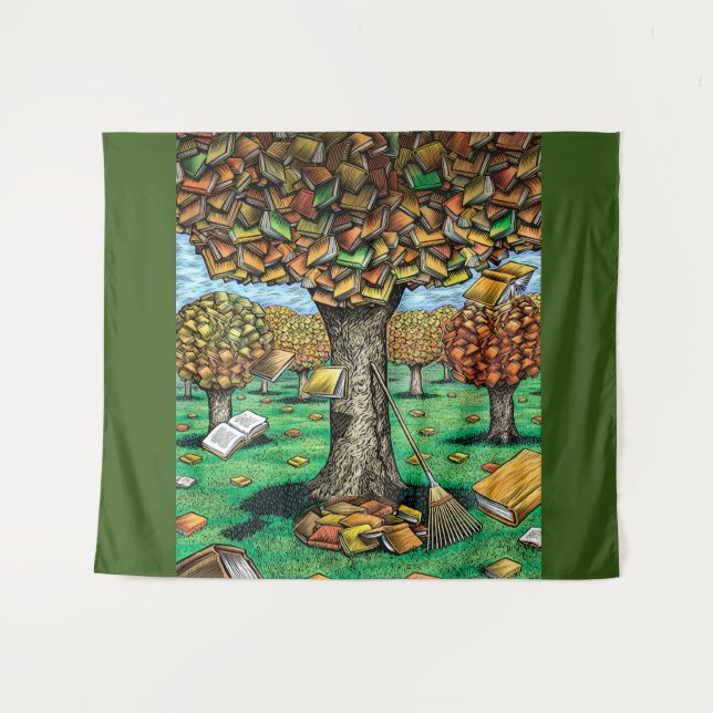 Book Tree Tapestry (Front (Horizontal))