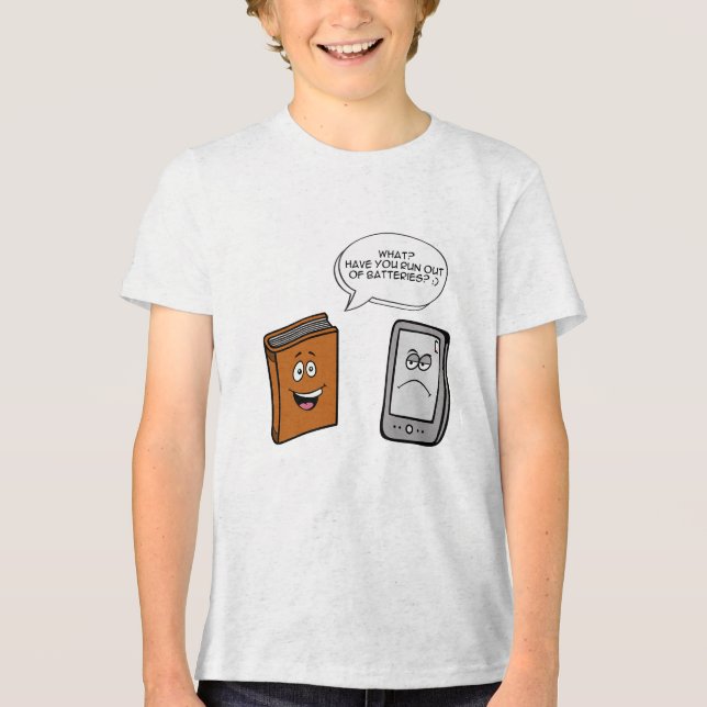 Book vs eBook Tri-Blend Shirt (Front)