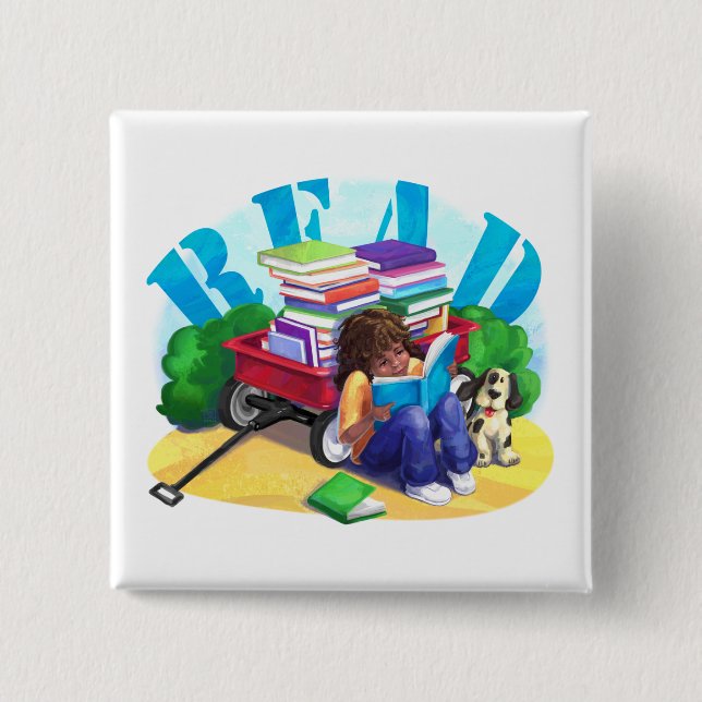 Book Wagon 15 Cm Square Badge (Front)