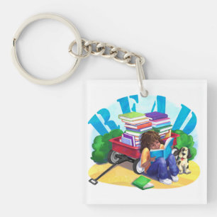 Book Wagon Key Ring