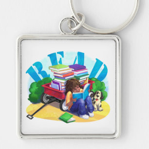 Book Wagon Key Ring
