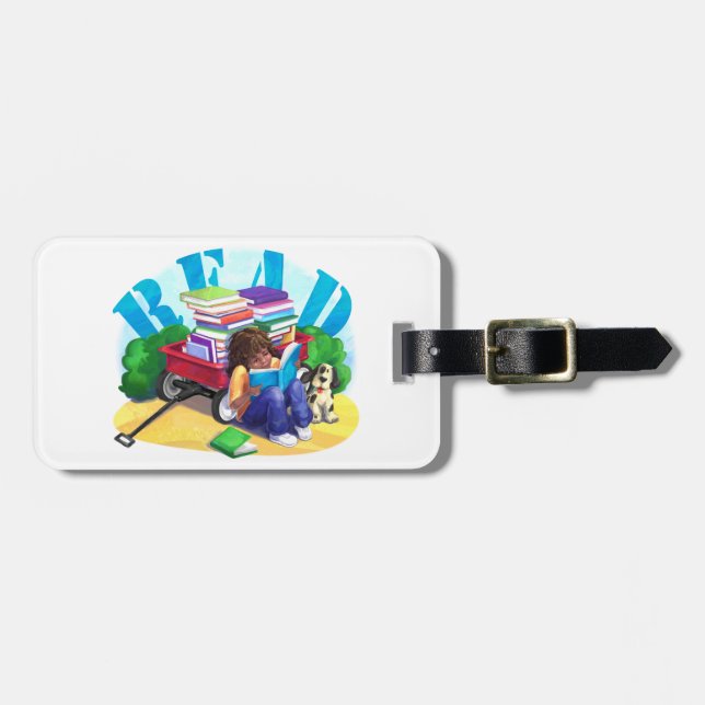 Book Wagon Luggage Tag (Front Horizontal)
