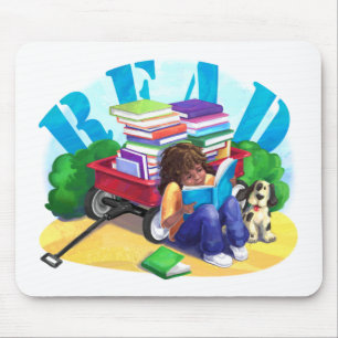 Book Wagon Mouse Mat