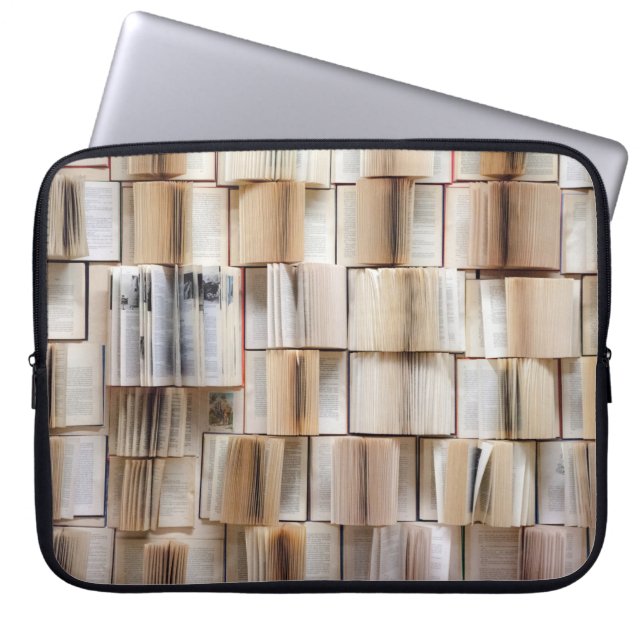 Book wall books wall decorative laptop sleeve (Front)