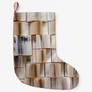 Book wall books wall decorative small christmas stocking