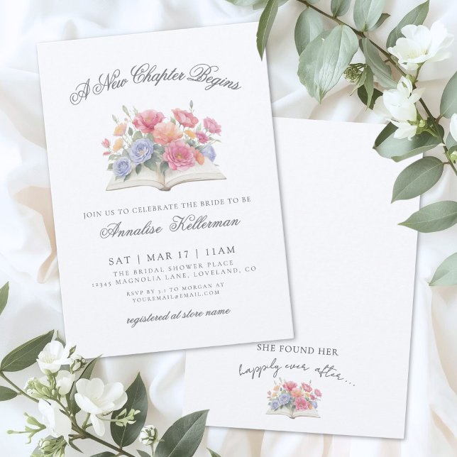 Book Watercolor Floral Bridal Shower Invitation (Book Watercolor Floral Bridal Shower Invitation)