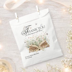 Book Wildflower A New Chapter Begin Baby Shower Favour Bags