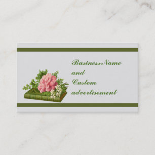 Book with Rose, Beautiful Book Theme Template Business Card