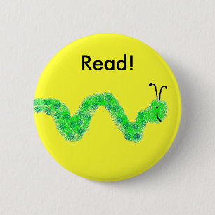 Book Worm 6 Cm Round Badge