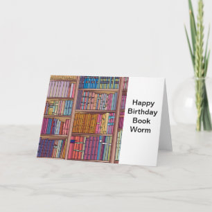 Book Worm Birthday Card