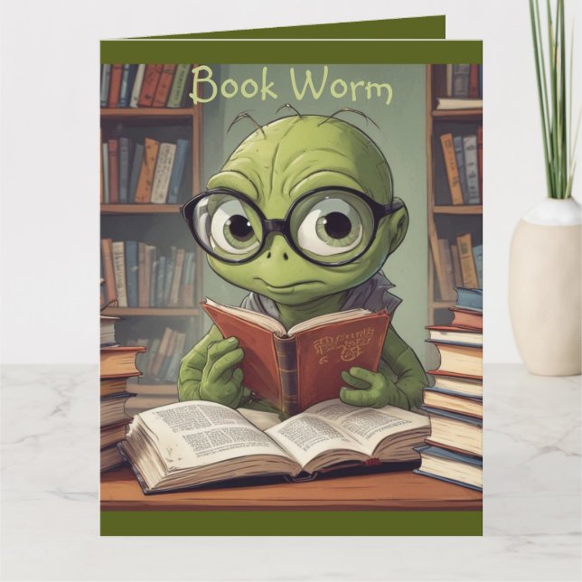 Book Worm Birthday Card (Front)