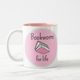 Book Worm Book Lovers Two-Tone Coffee Mug