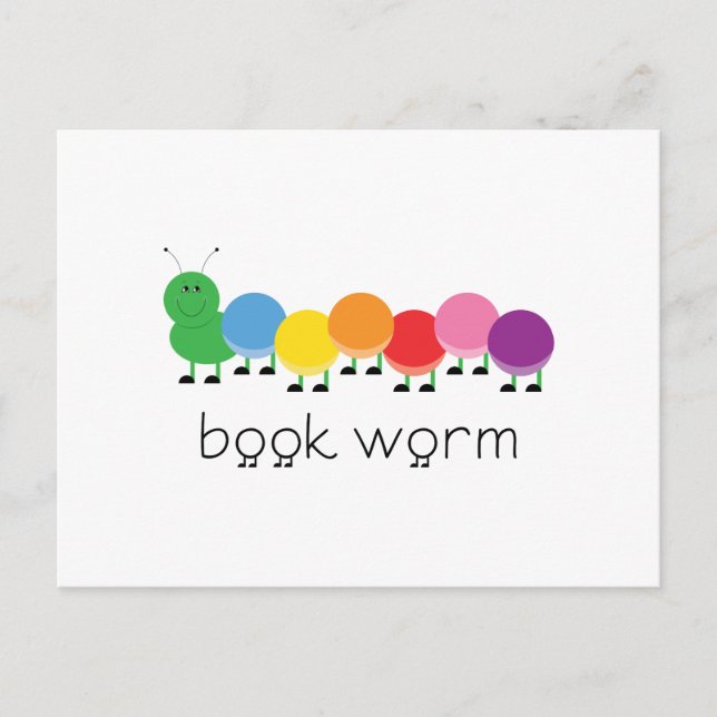 Book Worm Caterpillar Postcard (Front)