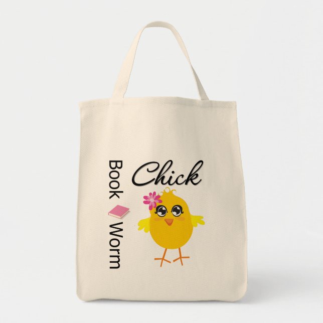 Book Worm Chick Tote Bag (Front)