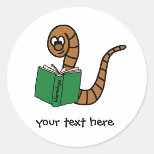 Book Worm Classic Round Sticker