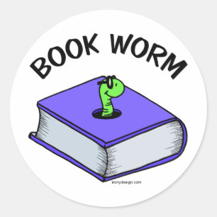 Book Worm Classic Round Sticker