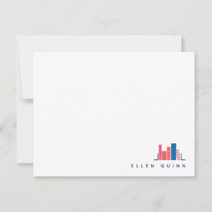 Book Worm in Blue Note Card