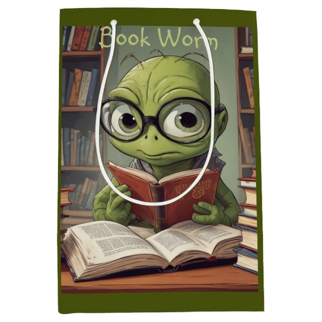Book Worm Medium Gift Bag (Front)