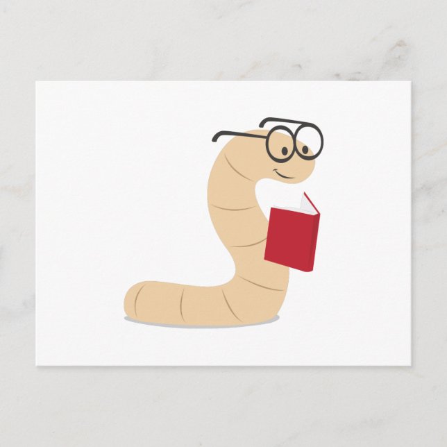Book Worm Postcard (Front)