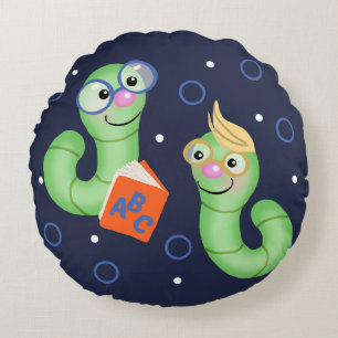 Book Worm Round Cushion