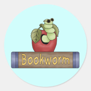 Book Worm T shirts and Gifts Classic Round Sticker