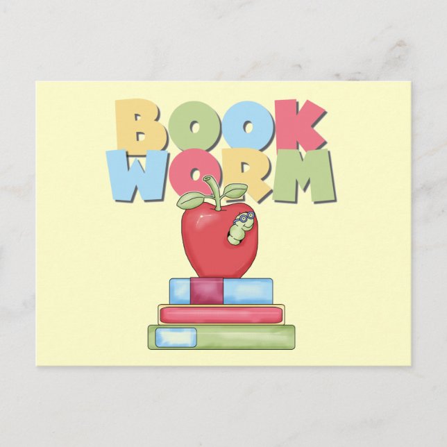 Book Worm Tshirts and Gifts Postcard (Front)