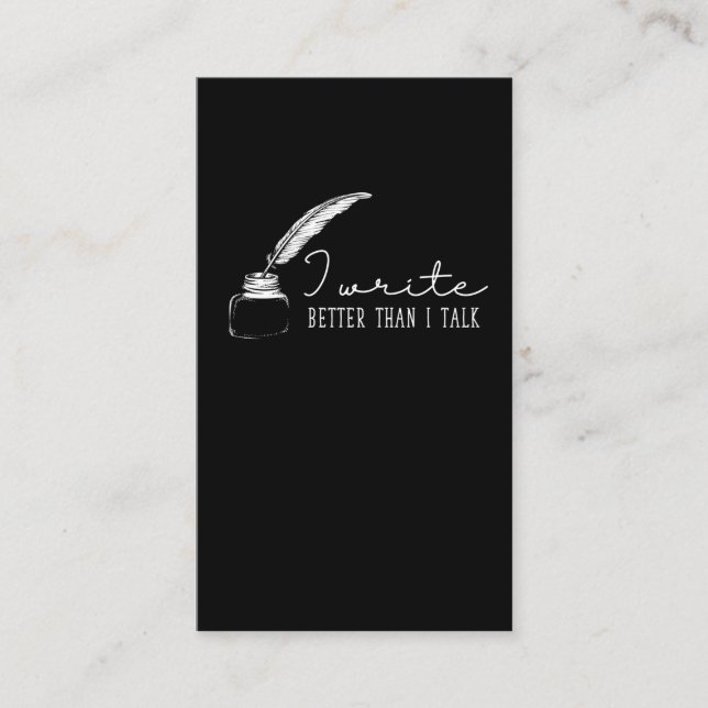 Book Writing Author Novelist Witty Storyteller Business Card (Front)