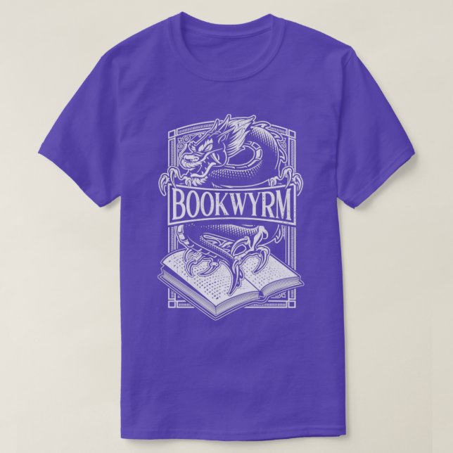 Book Wyrm BookWyrm Dragon Reading Lover Distressed T-Shirt (Design Front)