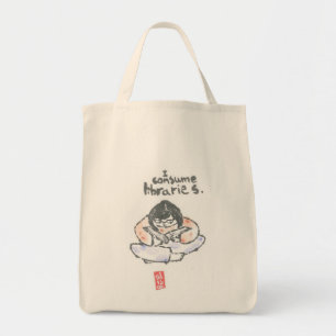 Bookbag -- "I consume libraries" Tote Bag