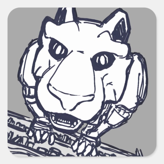 Bookcase robot cat stickers (Front)