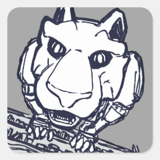 Bookcase robot cat stickers