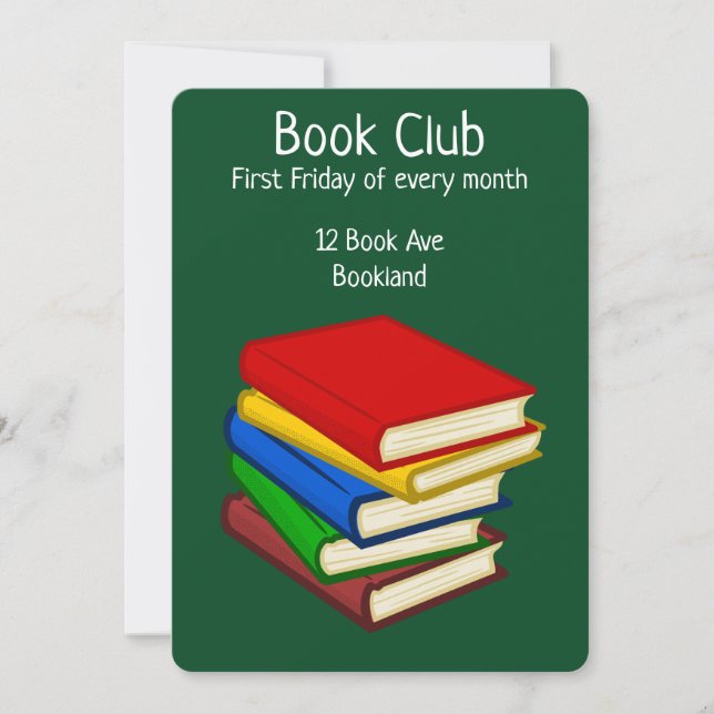 Bookclub group book session book party invitation (Front)