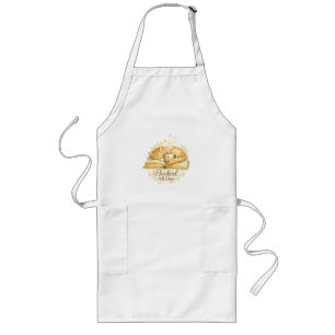 Booked All Day Cosy Cat Reading Watercolor Long Apron