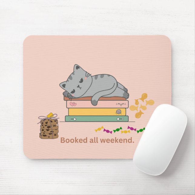  Booked All Weekend Cat Mouse Mat (With Mouse)