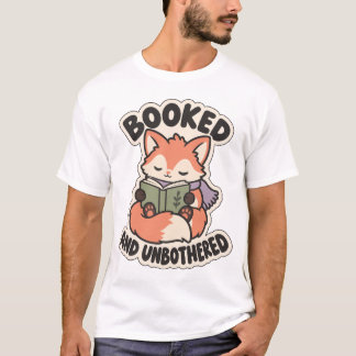 Booked and Unbothered Cosy Reading Fox T-Shirt