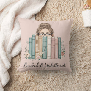 Booked and Unbothered Cozy Reading Nook Book Lover Cushion