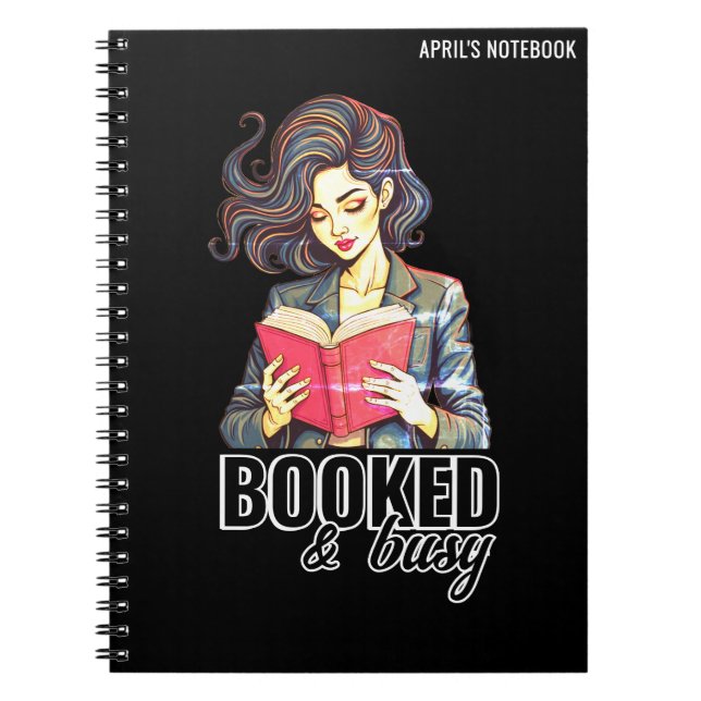 Booked & Busy Avid Book Reader Club Black (Front)