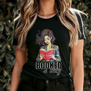 Booked & Busy Avid Book Reader Club Black T-Shirt
