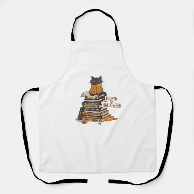 Booked For Halloween Cat Lover Classic T-Shirt Apron (Front)