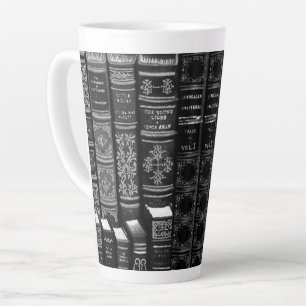 Booked For The Night Monochrome Latte Mug