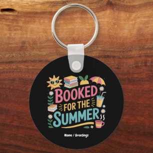 Booked for the Summer Funny Book Reader Beach  Key Ring
