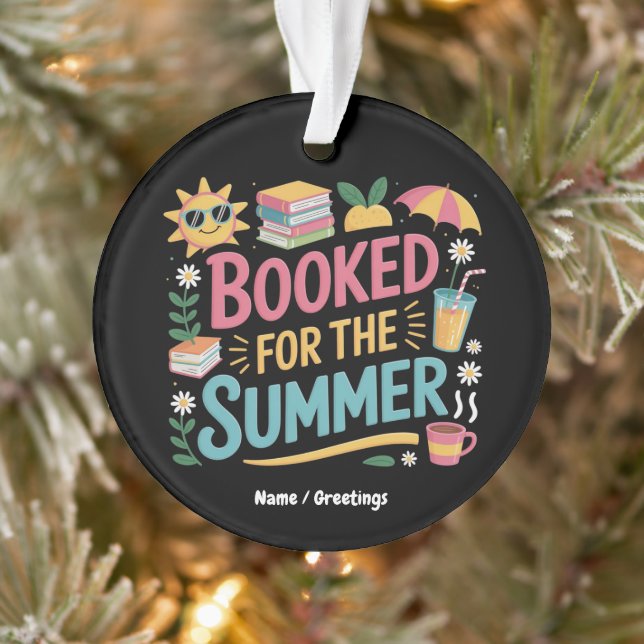 Booked for the Summer Funny Book Reader Beach  Ornament (Tree)