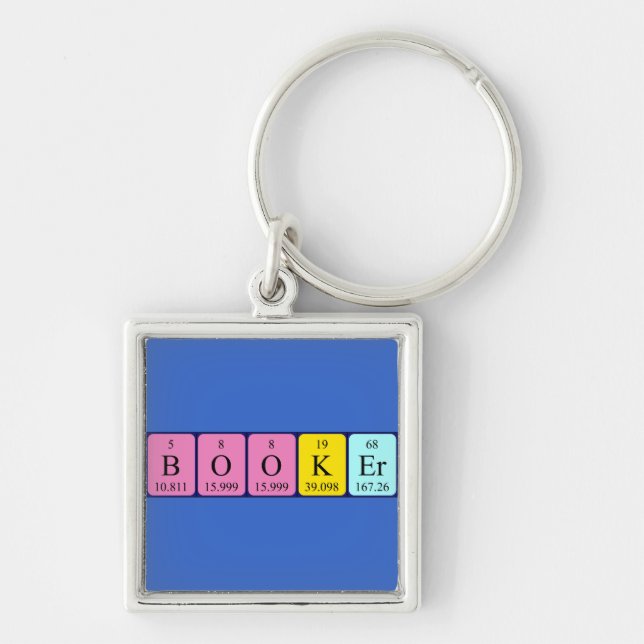 Booker periodic table name keyring (Front)