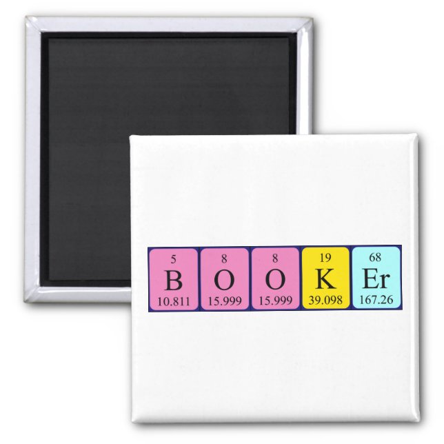 Booker periodic table name magnet (Front)