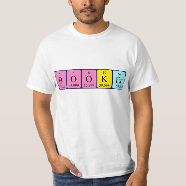 Booker periodic table name shirt (Front)